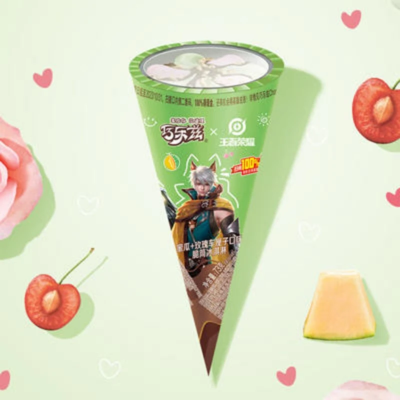 伊利伊利脆筒蜜瓜+玫瑰车厘子口味 70g