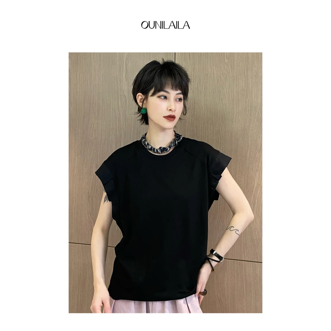 欧尼家【潮人馆】买手设计师款打揽袖短袖夏季百搭潮流半袖T6448N
