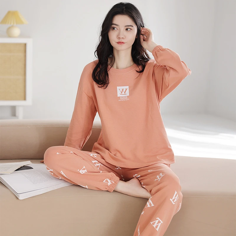 啄木鸟2025年新款爆款睡衣女春秋季长袖纯棉全棉大码秋冬天家居服