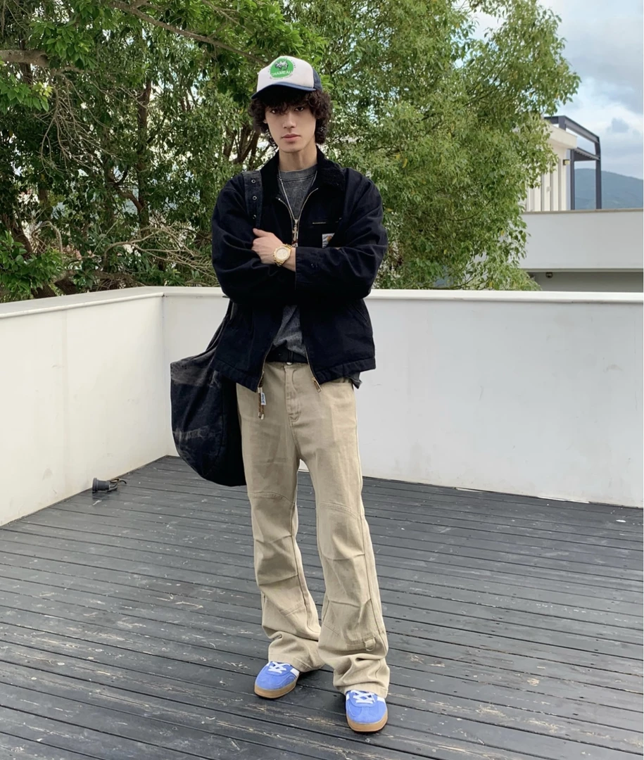 (无挂饰)神裤！质感惊艳！clea微喇褶皱休闲裤男女