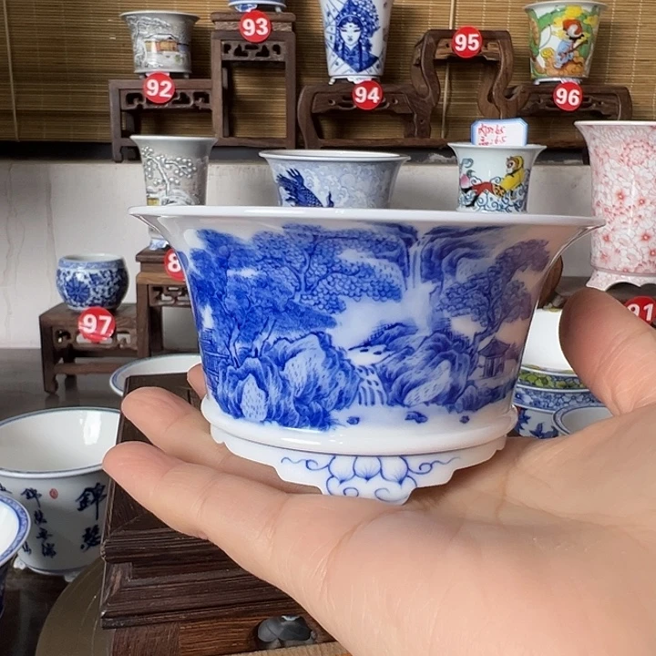 墨奈手绘陶瓷花盆