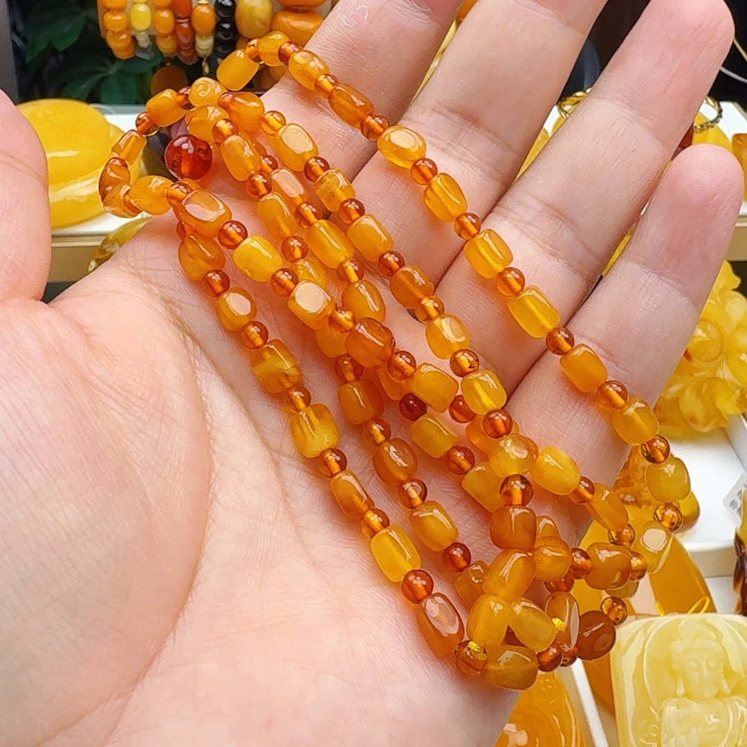 陈***燕琥珀颈饰未镶嵌天然保真假一赔十
