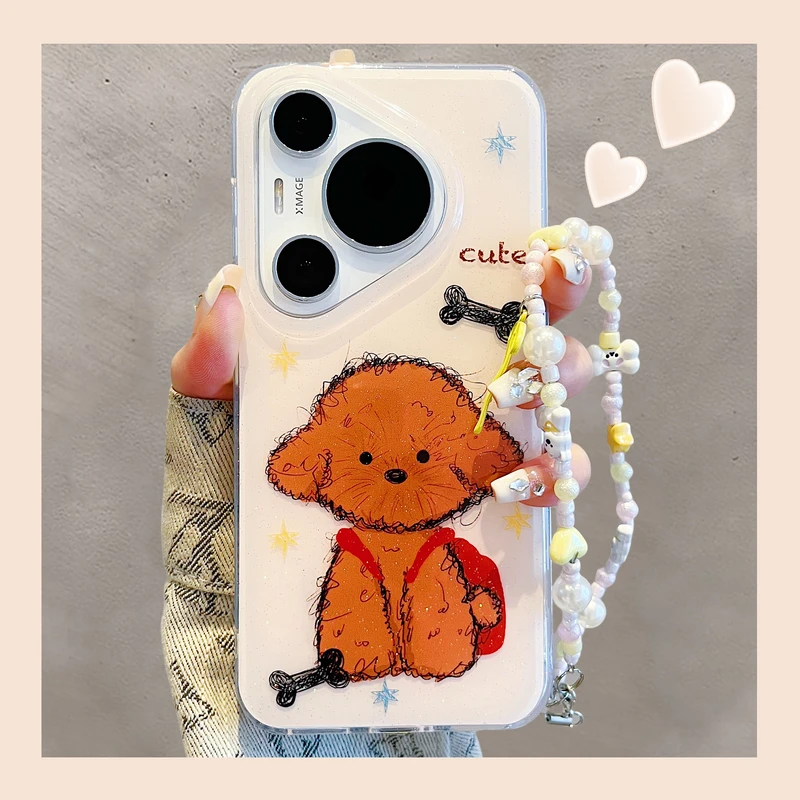 适用华为Pura70pro+手机壳韩风ins可爱泰迪小狗狗mate70/60pro
