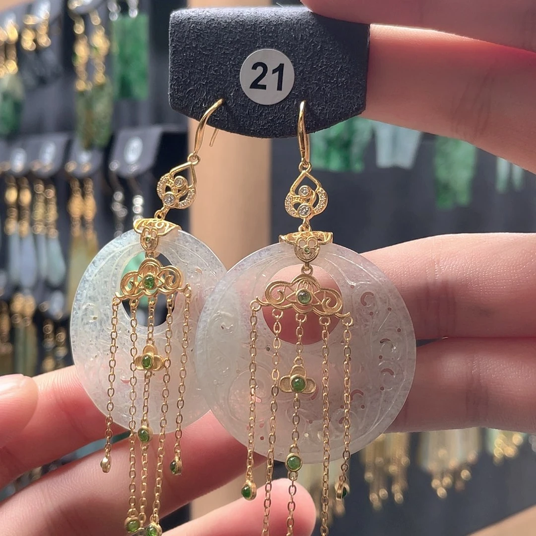 翡翠未镶嵌耳饰翡翠