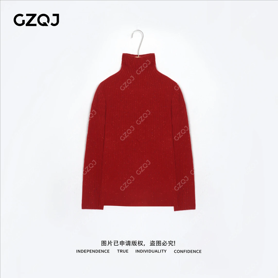 老琴私服【星星点彩】100绵羊毛时尚百搭高领毛衣打底上衣女冬9818