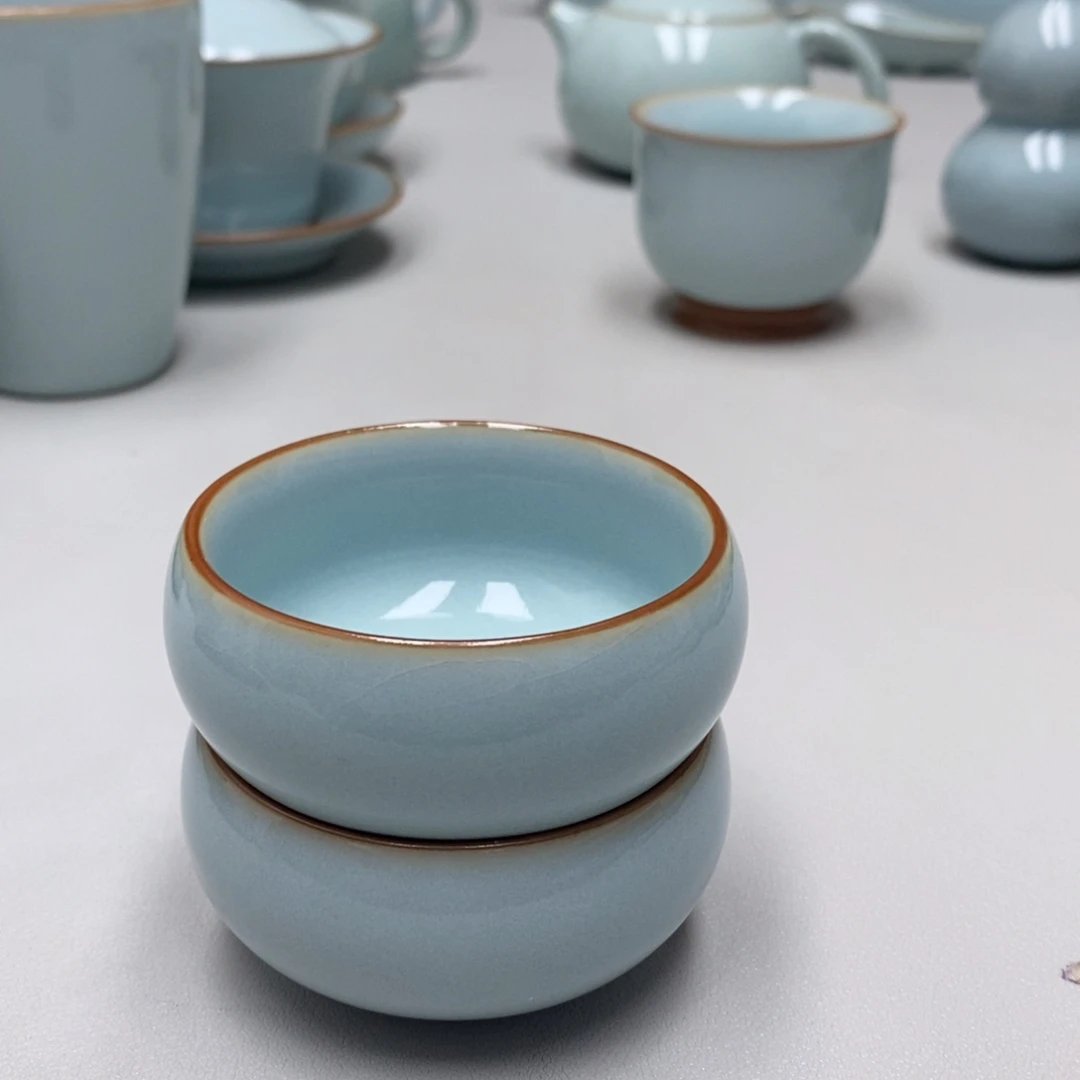 优*?微瑕一对禅定客杯无礼盒