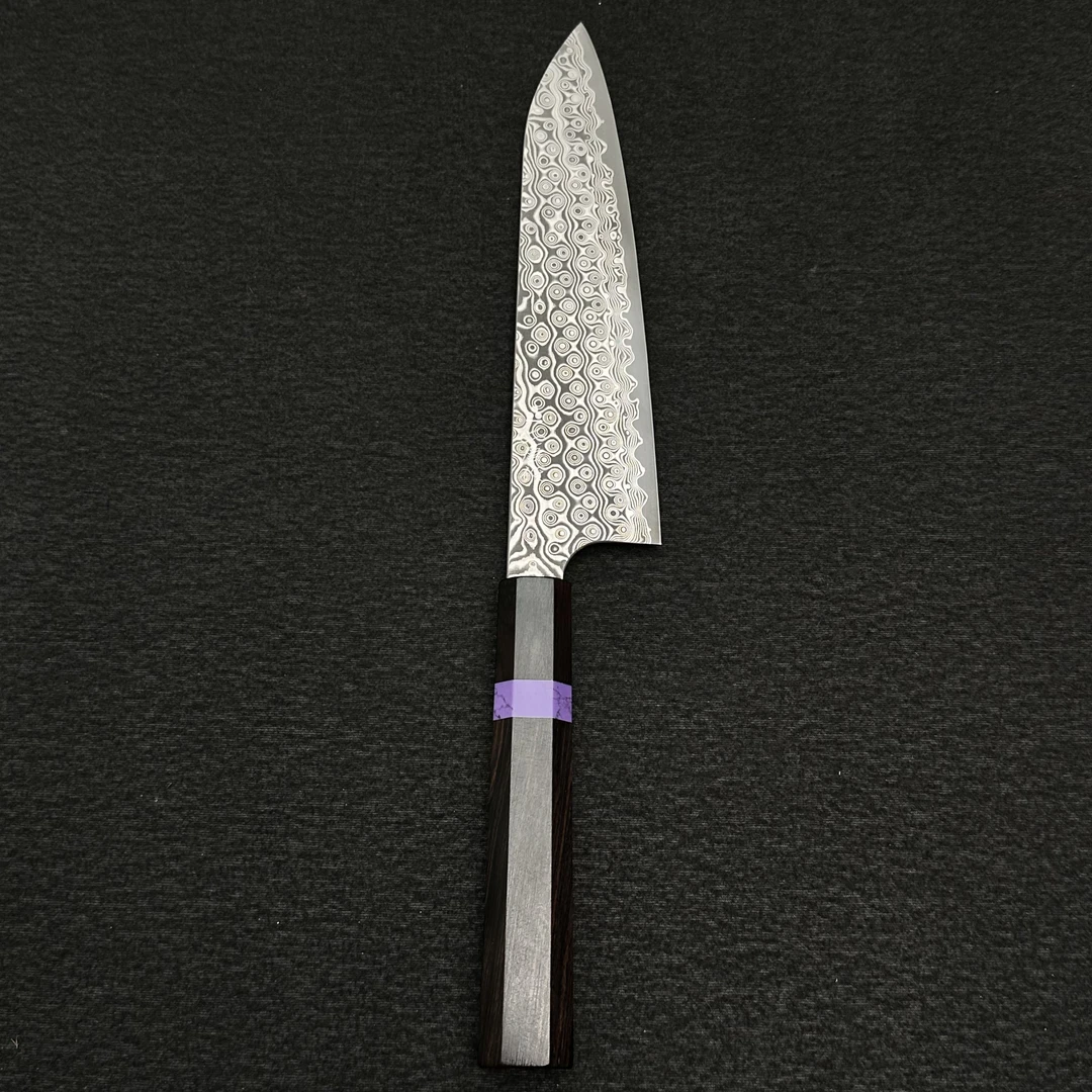 二唐暗纹SG2粉末钢家用多功能西餐厨刀