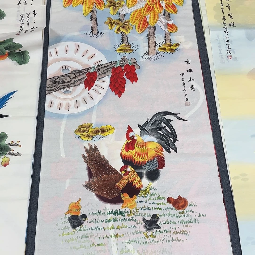 国画尺寸70X138手绘作品