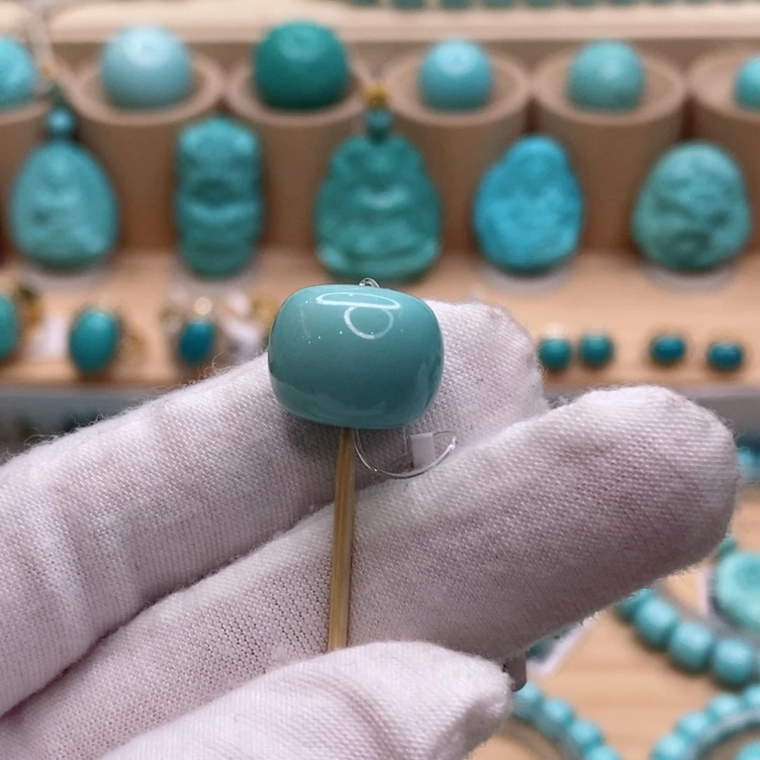 绿松石未镶嵌珠宝奇石14.7mm