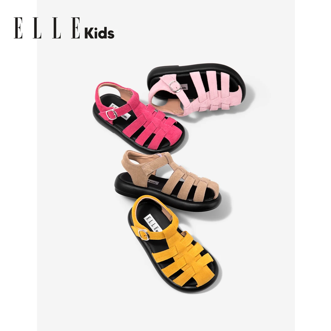 ELLE KIDS童鞋女童罗马凉鞋夏季新款包软底小女孩儿童夏款鞋子