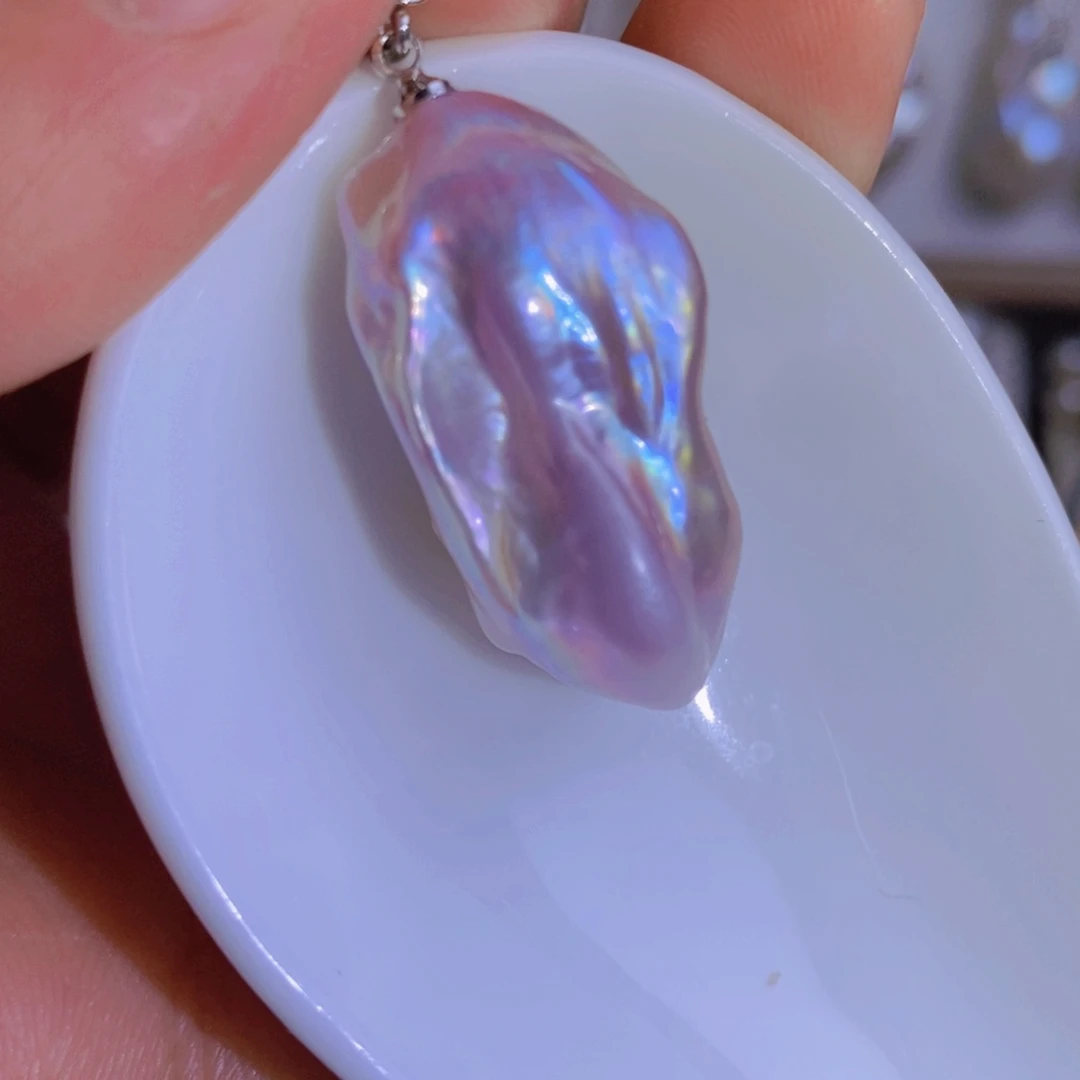 银S925镶嵌天然淡水珍珠淡水珍珠