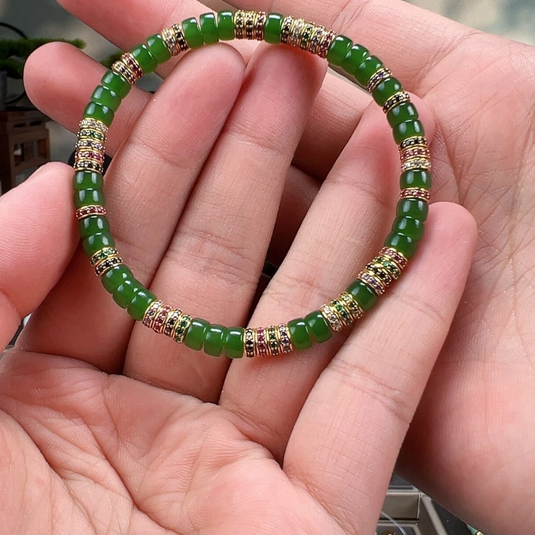 和田玉未镶嵌手链卡6mm