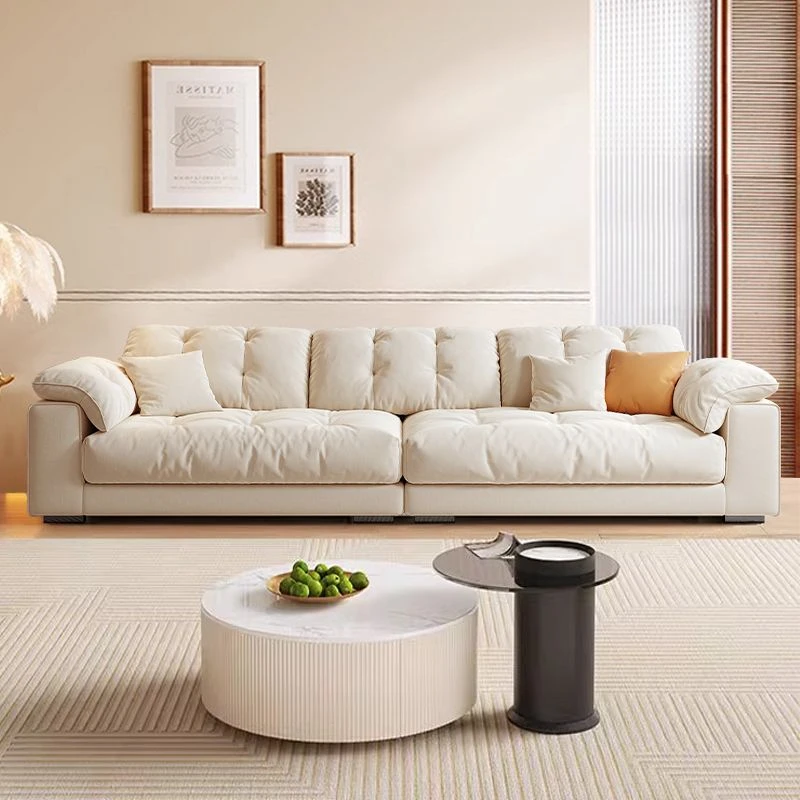 2025新款科技布艺沙发客厅小户型简约家用现代直排奶油风云朵沙发