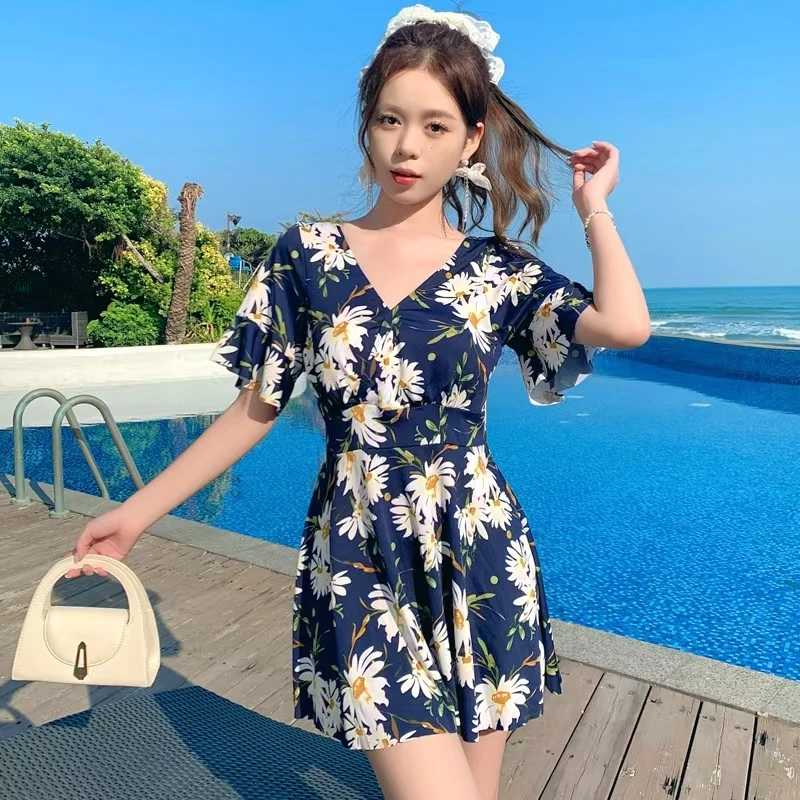 分体裙式两件套泳衣遮肚显瘦性感设计沙滩度假温泉泳装保守游泳装