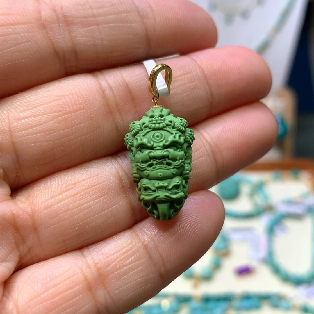 绿松石18K金镶嵌黑天