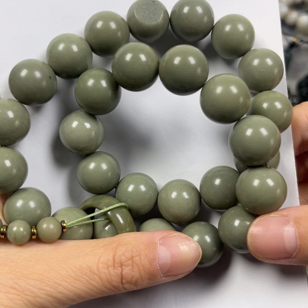 和田玉手链未镶嵌卡16圆珠28颗珠子手持