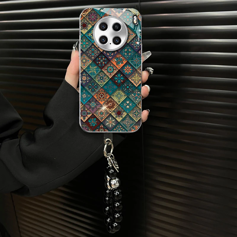 适用于【vivox200pro】玻璃壳五彩图腾ins风网红创意个性手机壳女款