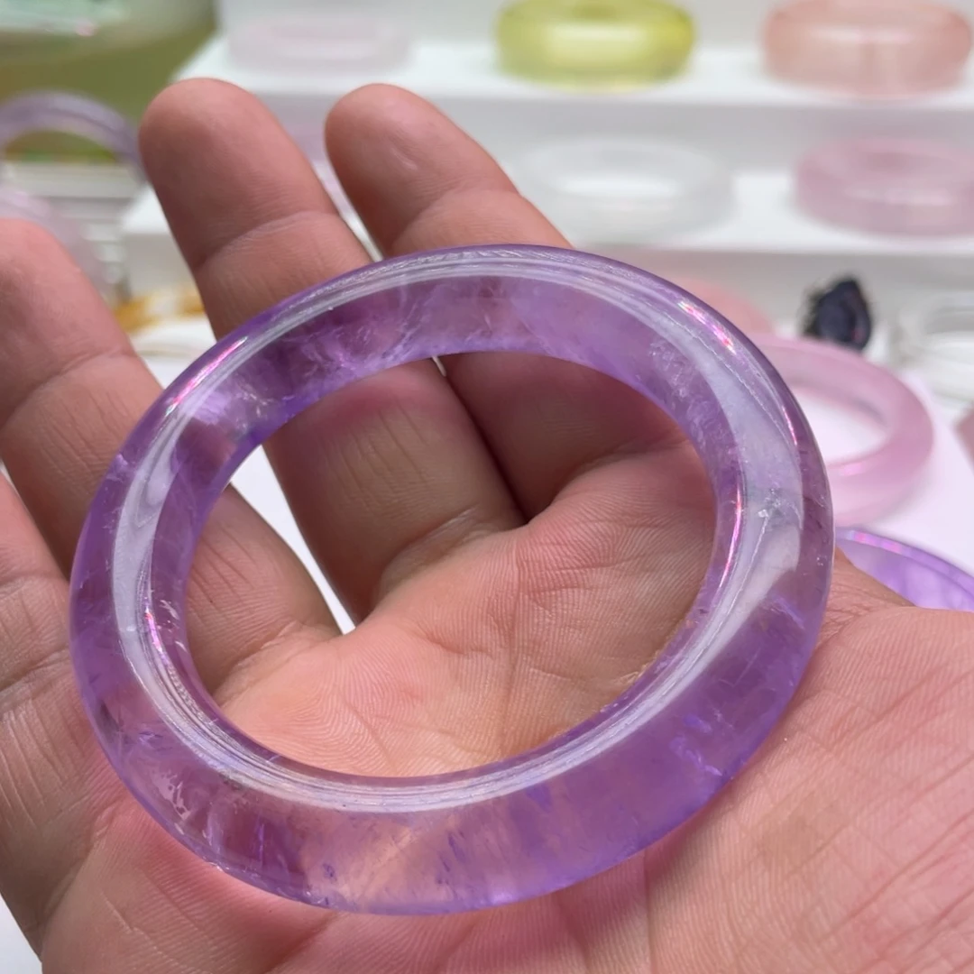 水晶手镯未镶嵌D*悦紫水晶