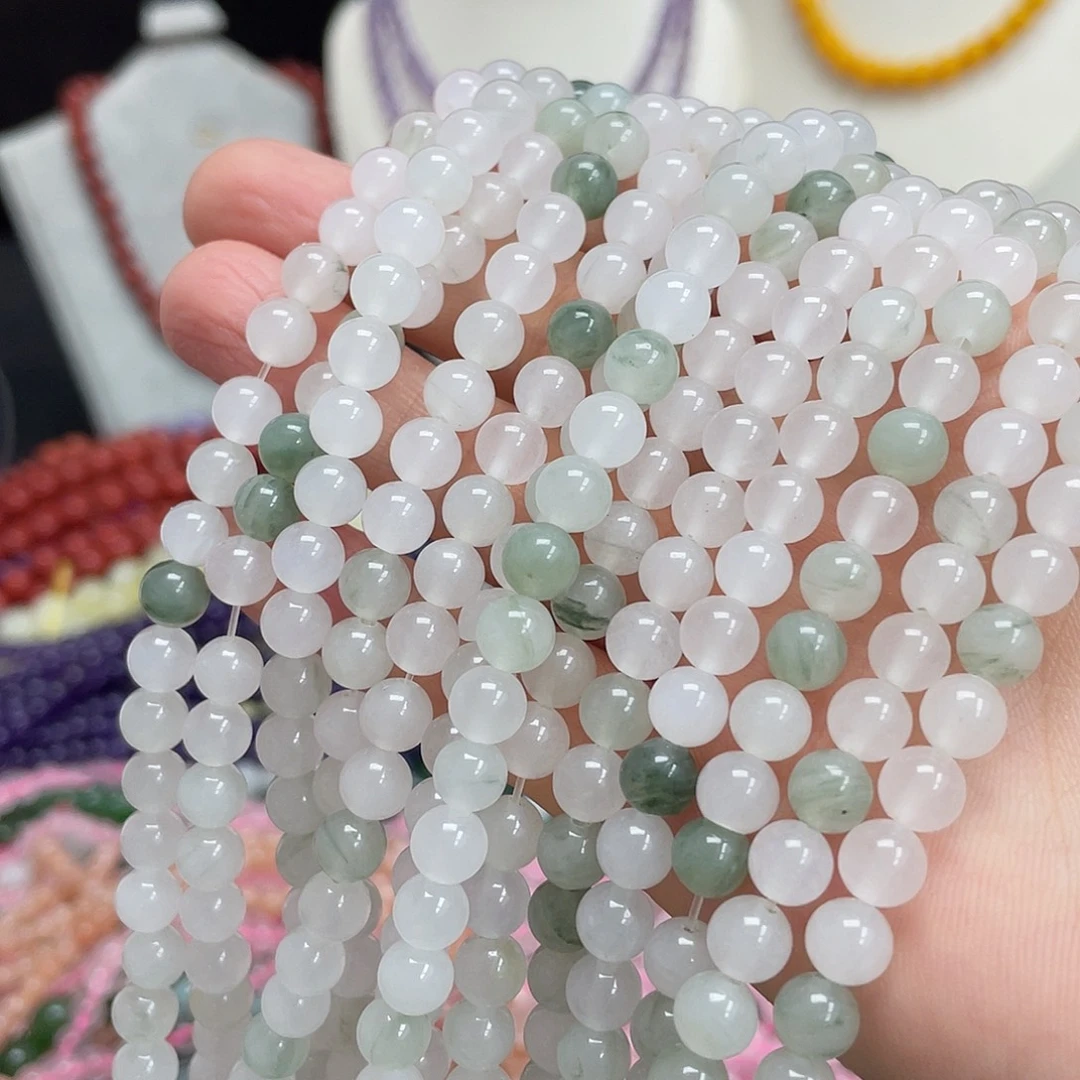 未镶嵌半成品玛瑙/玉髓天山翠6m散珠