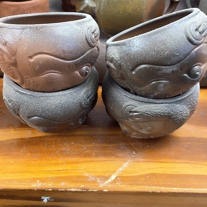 紫砂茶壶处理四个