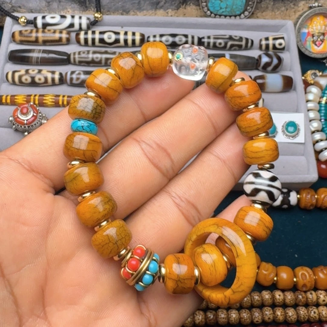 柏香籽/百香籽手串牦牛骨