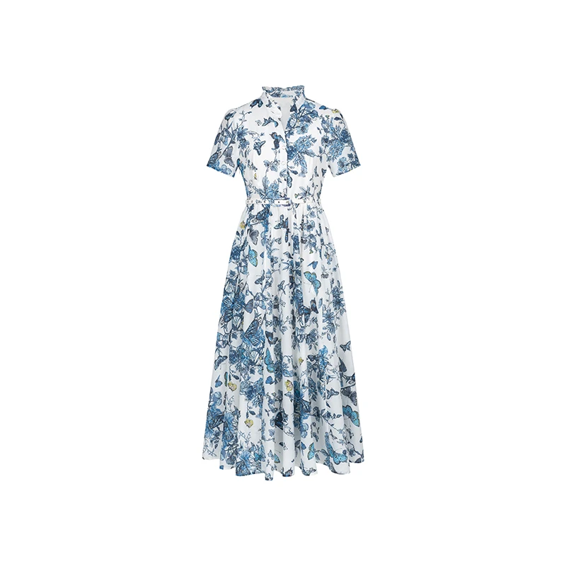 【李易行专属】商场同款夏季新品桑蚕丝混纺印花连衣裙N196B42154