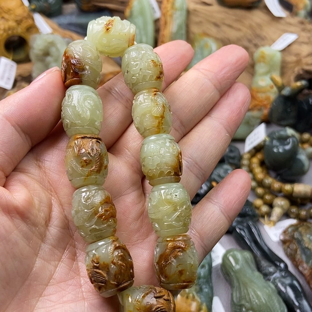 岫岩河磨玉（透闪石质玉）手串未镶嵌•****•