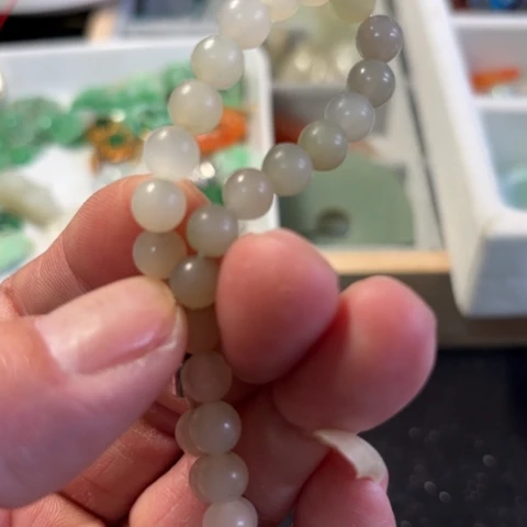 和田玉（糖玉）手链未镶嵌?***横