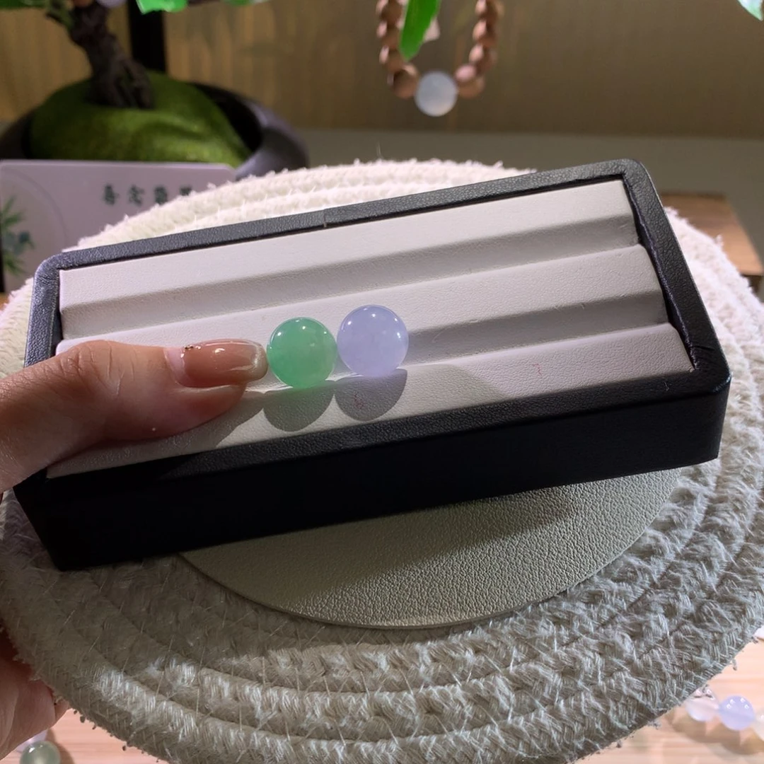 散珠翡翠天然缅a糖果色珠两颗13左右