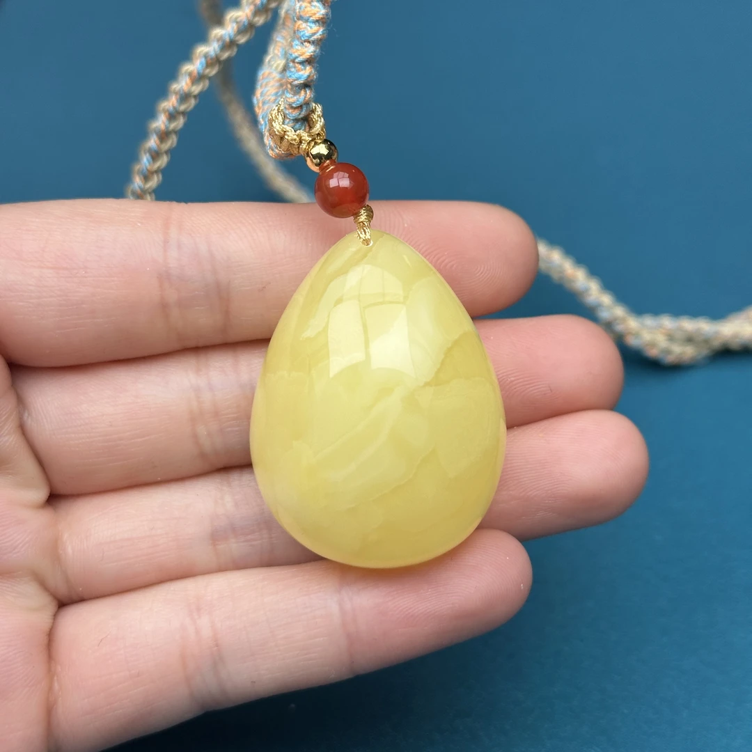 Y2024天然原矿蜜蜡 水滴牌 29.9*39*19.2mm抖音基地质检发货