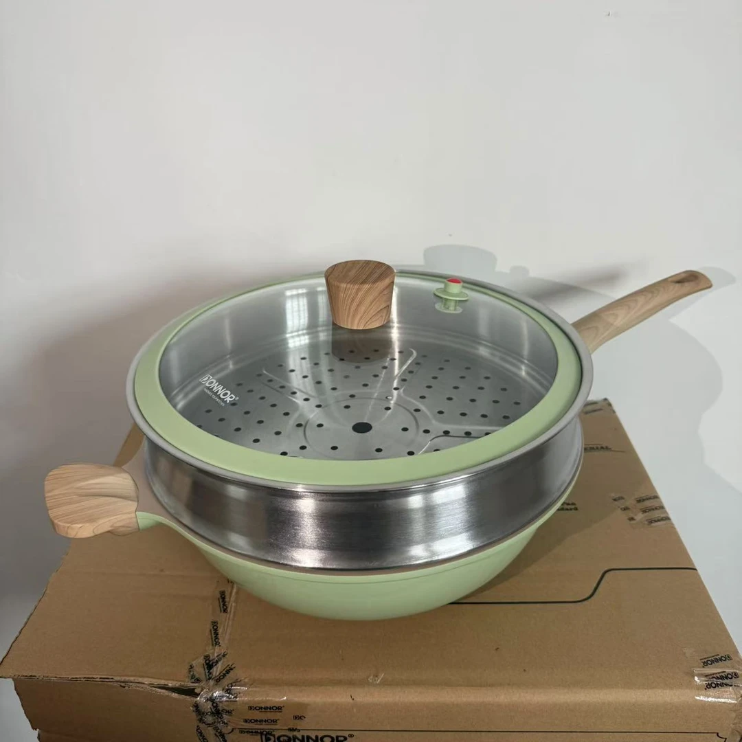 【凯丽专属】32cm贝丽炒锅绿色不粘锅全灶具通用