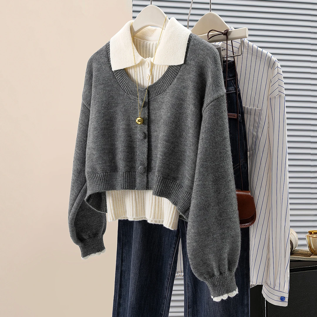 丝柏舍2025秋装新款女装无袖背心搭外衫两件套时尚套装S53F0108N