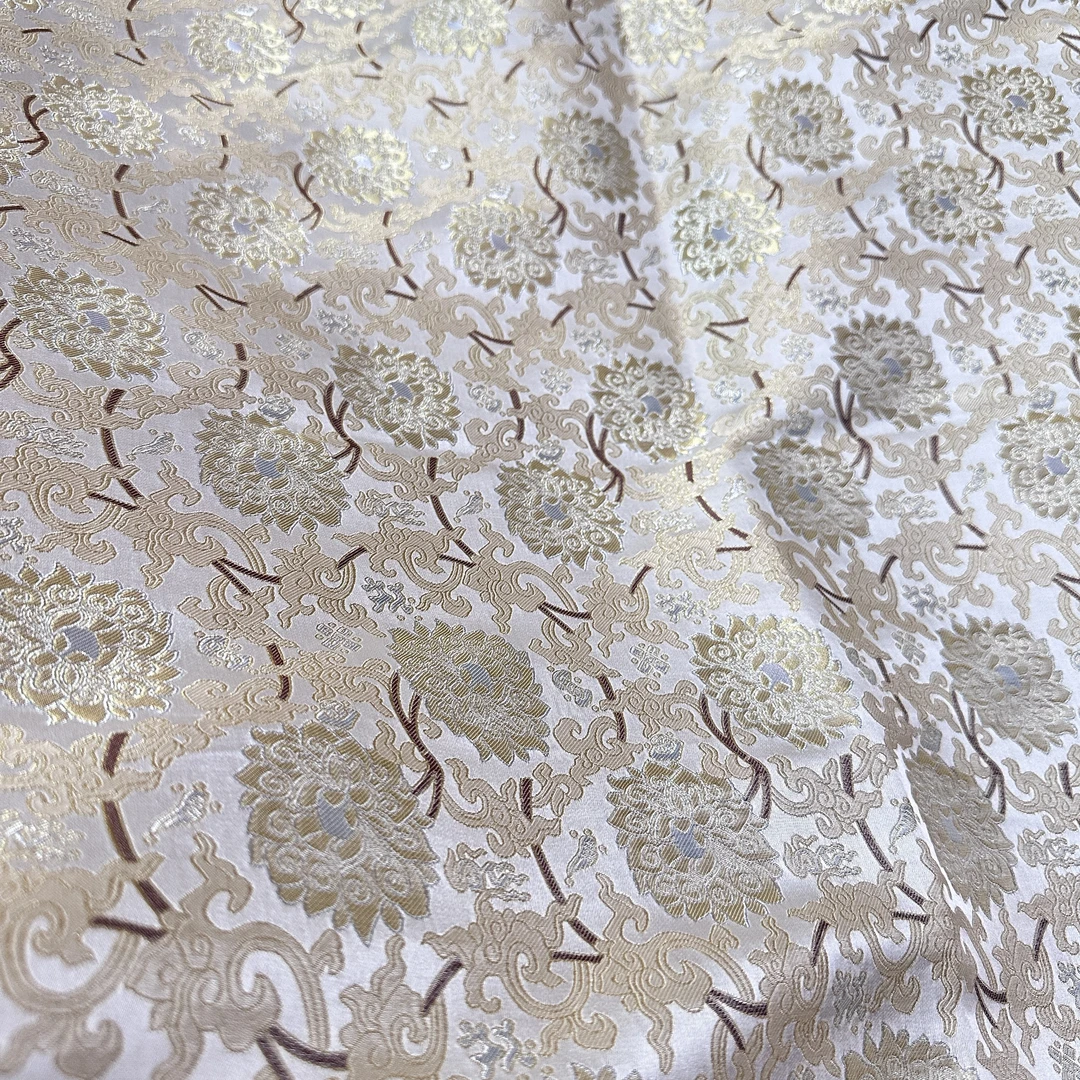 《八宝缠枝莲》140门幅织金款宋锦面料