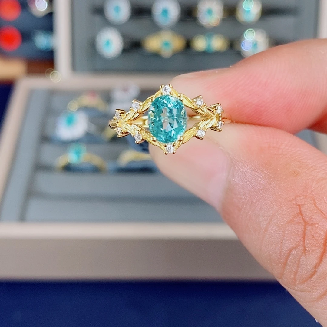 -***-银S925镶嵌磷灰石戒指