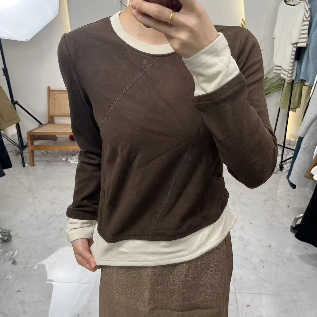 衫圆领修身型简约百搭加绒常规款针织休闲薄款NCTT55ZX11