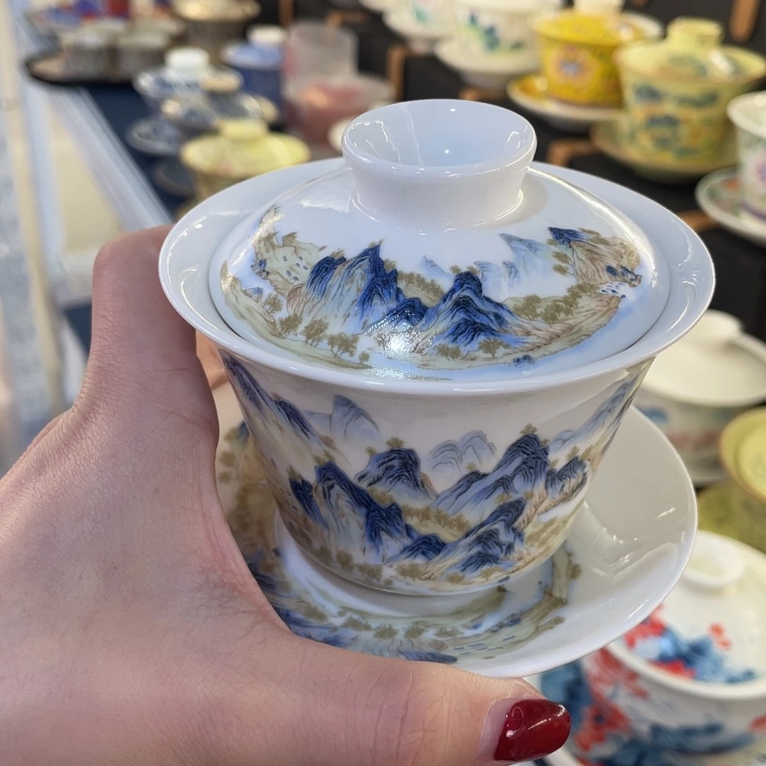 陶景德陶瓷盖碗茶具