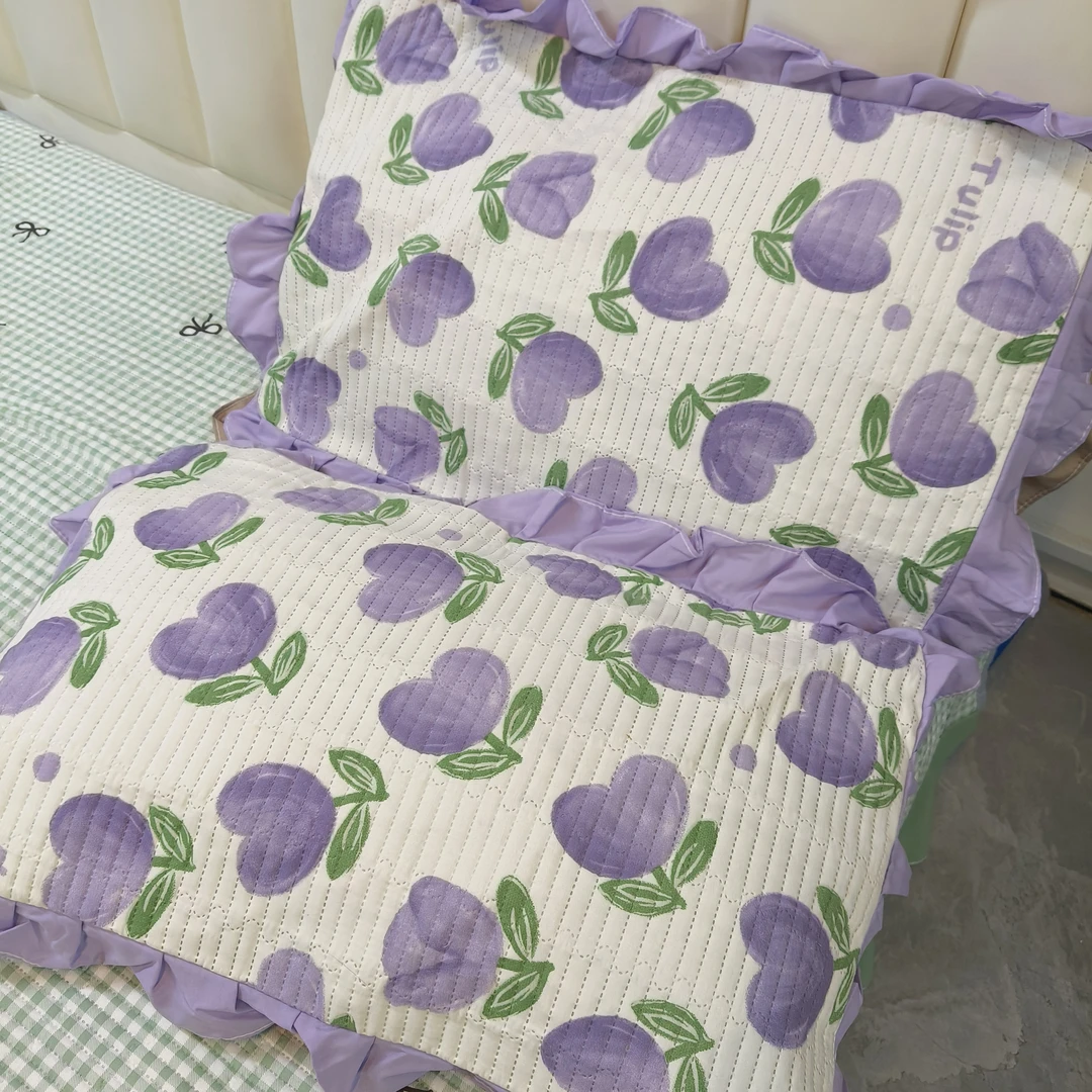 清库存夹棉枕套一对两个(裁剪位置不同，花型会有差异）