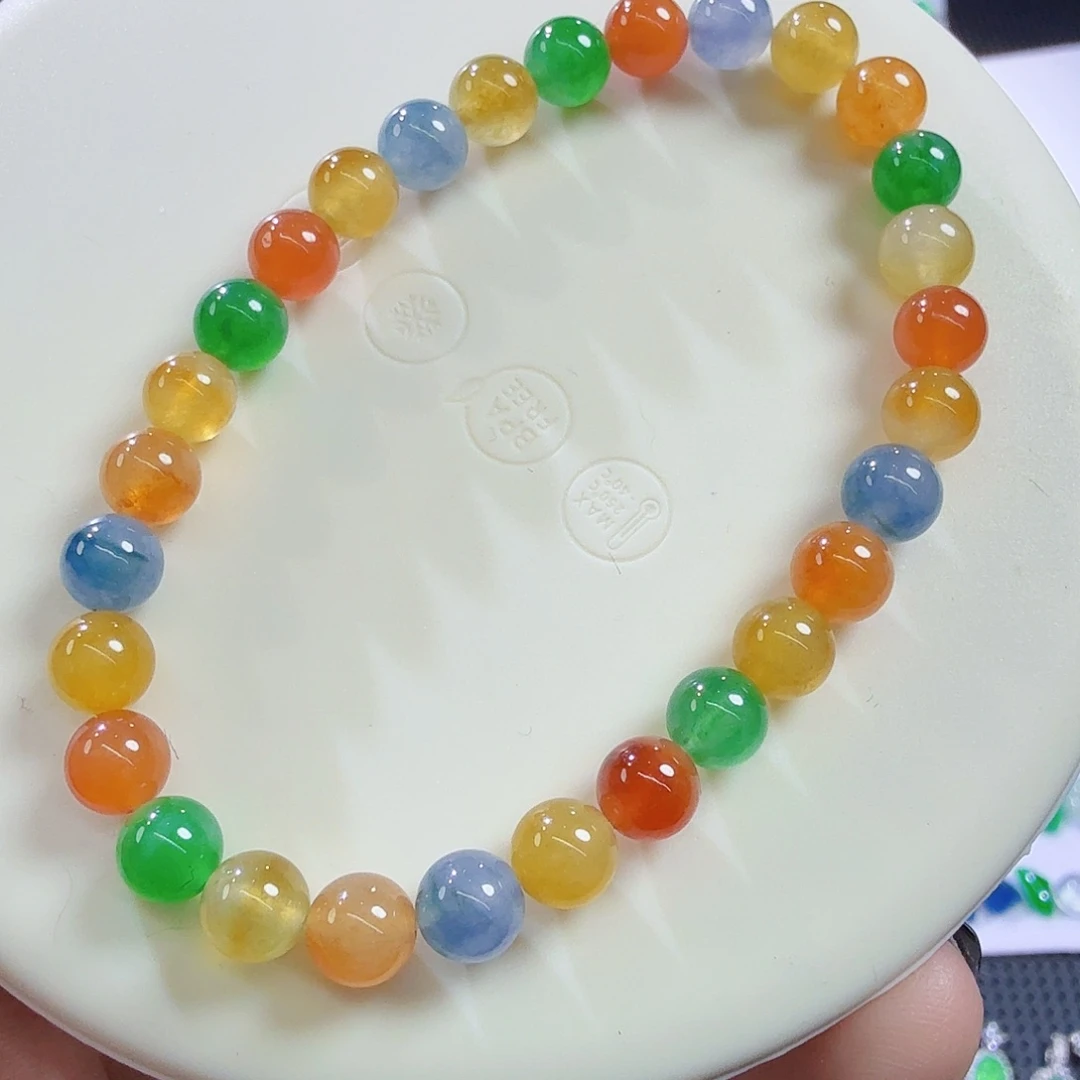 翡翠未镶嵌颈饰浓色多宝