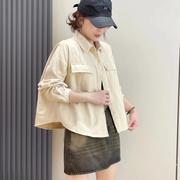 2025春季新款百搭洋气小个子上衣潮设计感小众复古短款牛仔外套女