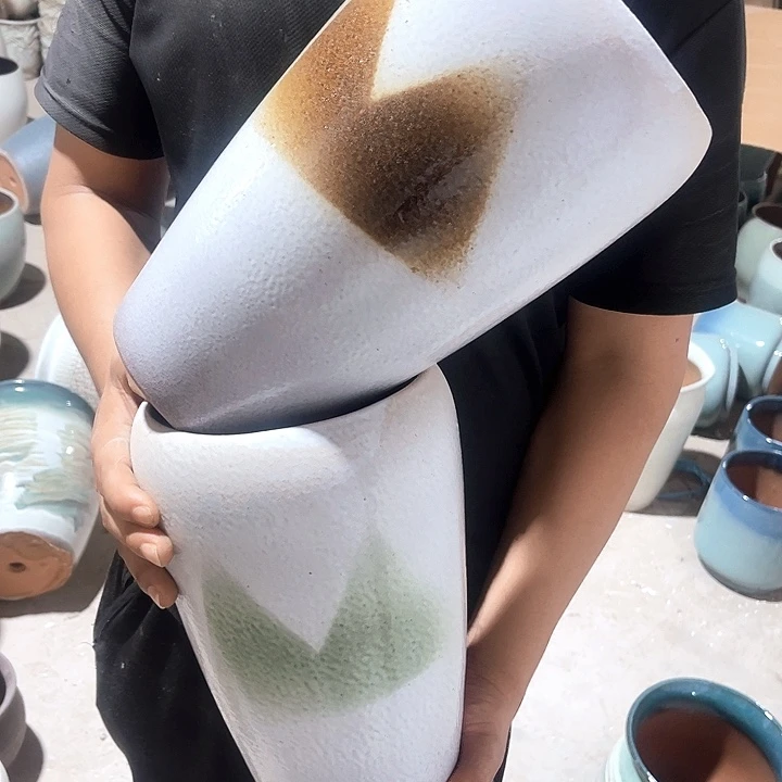 紫砂花盆口径15高度29两只正品