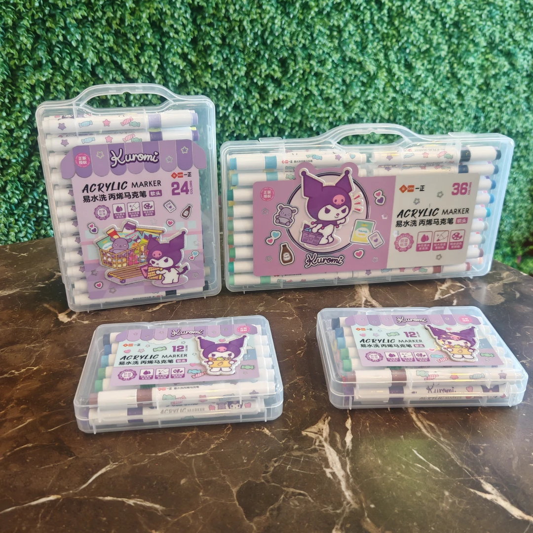 一正软头丙烯马克笔美术专用幼儿园水彩笔不透色可叠色