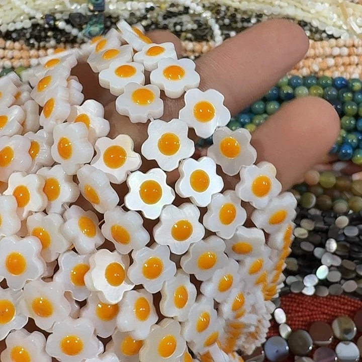 玛瑙/玉髓合金珠宝半成品一条贝壳鸡蛋花