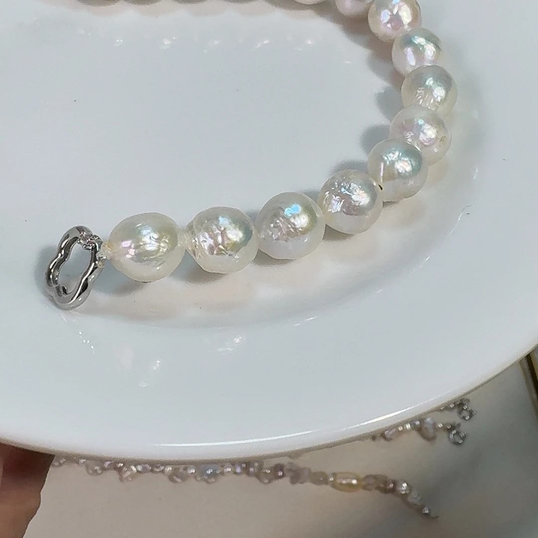 胤***宝手绳银S925镶嵌淡水珍珠