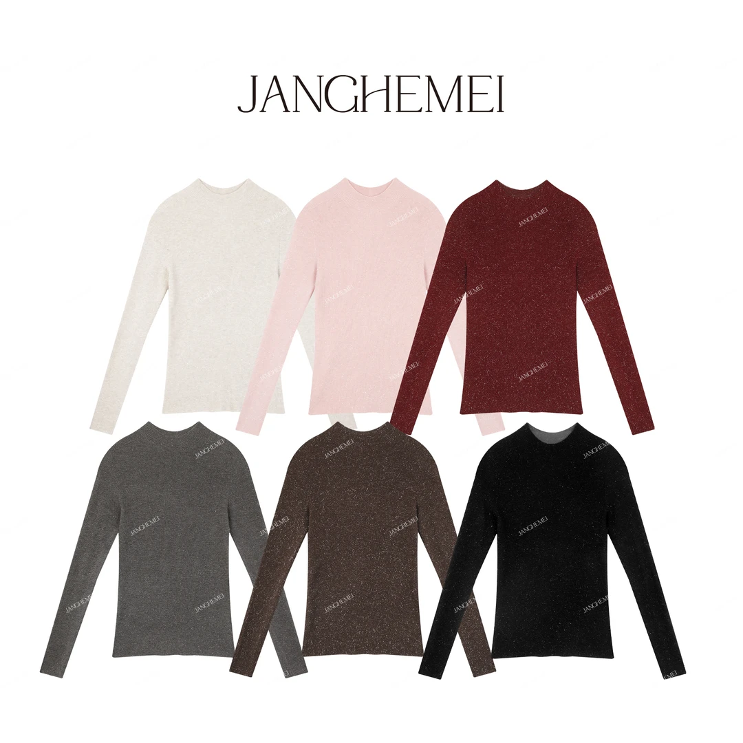 JANGHEMEI【星空】半高领修身显瘦内搭上衣针织衫毛衣 M29129M44