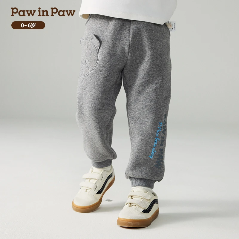 PawinPaw童装秋冬男女宝宝加绒针织裤宽松舒适自在PCTME4T91E