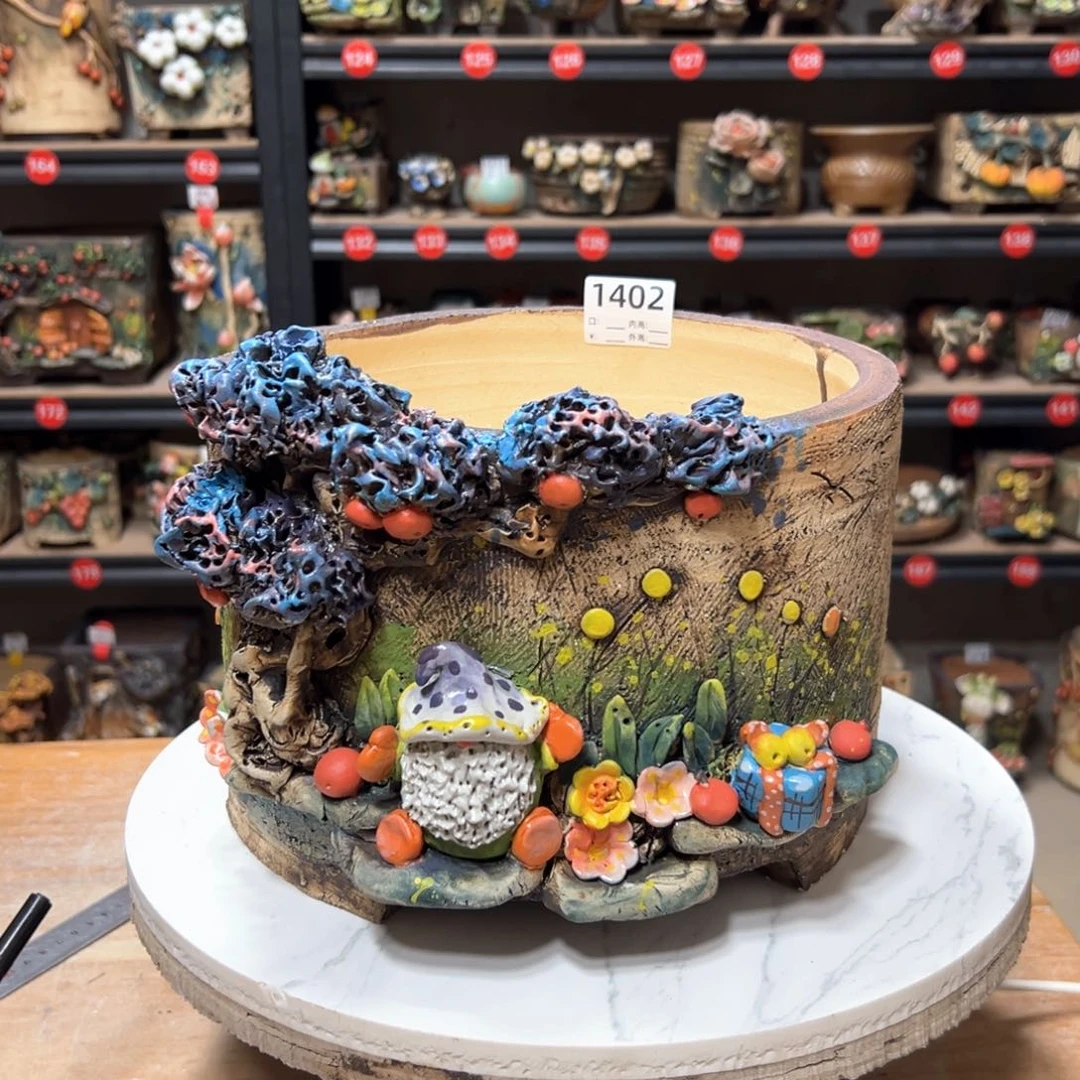 红陶1402微瑕，口22高18