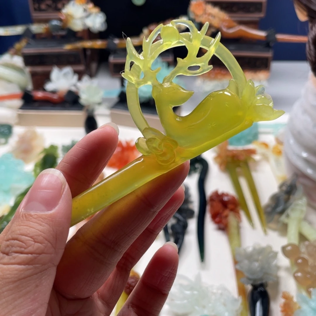 【闪购商品】未镶嵌岫玉发饰呆***.