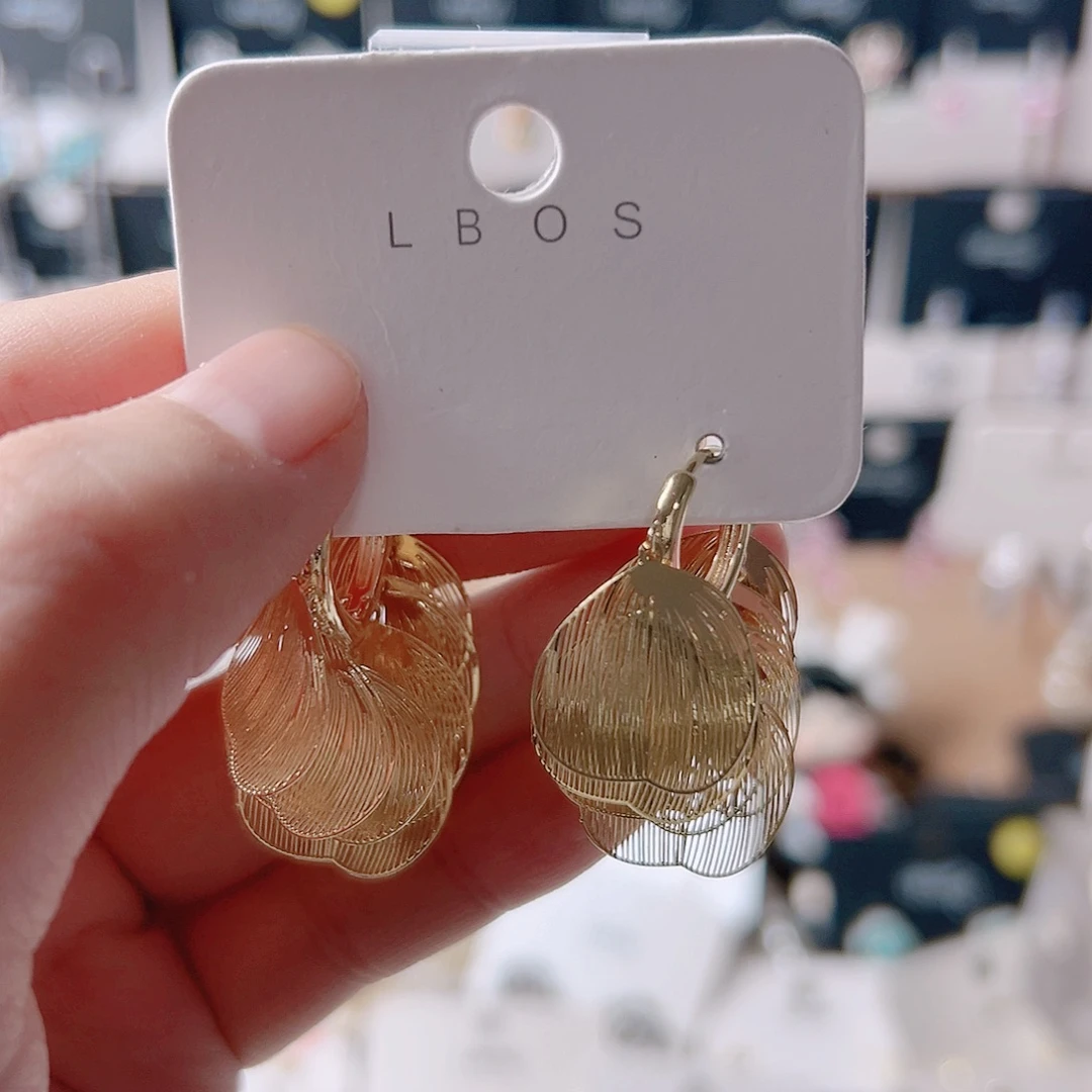 锆石纯铜合金耳环