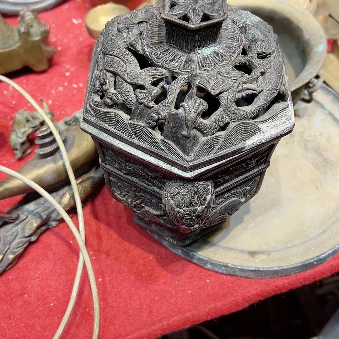 苹***）黄铜摆件工艺品，