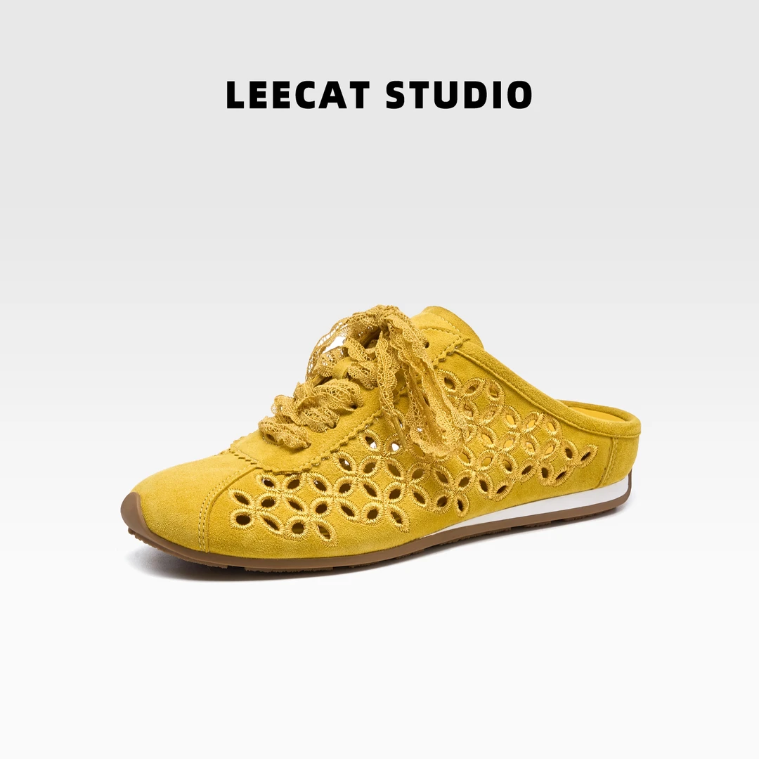 LeeCat Studio镂空凉鞋女款2025夏季新款包头百搭小众洞洞凉拖鞋